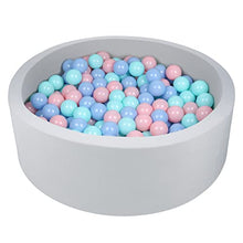 Load image into Gallery viewer, TrendBox Foam Ball Pit (200 Balls Included - 2.75 in) Sponge Round Ball Pool for Baby Kids Soft Round Ball Pool Children Toddler Playpen Light Grey: Pink/Green/Blue
