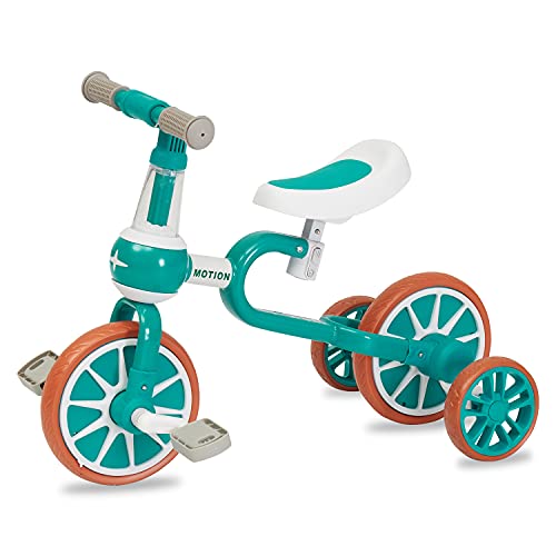 Kinsuite Children's Balance Bike, Baby Training Bike Walker, Detachable Pedals and Two Wheels, Adjustable Seat, Shock-Absorbing U-Shaped Body, Suitable for Boys Girls Toddlers and Children's Gifts