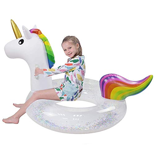 Boxgear Inflatable Float, Glitter Sequin Animal Pool Floats, Swimming Pool Ring, Pool Inflatables for Kids and Adults, Pool Toys Inflatable Unicorn Pool Float, 48 Inch Water Float (48 Inch)
