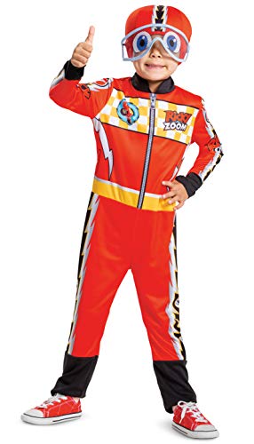 Ricky Zoom Costume for Kids, Official Ricky Zoom Jumpsuit with Soft Helmet, Classic Toddler Size Small (2T) Multicolored