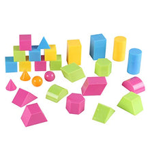Load image into Gallery viewer, loinhgeo 24Pcs 3D Geometric Solid Colorful Shape Visual Aids Mathematic Education Student Toy Xmas Gift 27pcs
