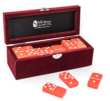Load image into Gallery viewer, Garment District Double Six Red Professional Jumbo Size Tournament Dominoes Set with Spinners
