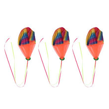 Load image into Gallery viewer, NUOBESTY 3pcs Parachute Toy Mini Rainbow Parachute Free Throwing Toy Hand Throw Flying Toys Funny Outdoor Toys for Kids Toddlers
