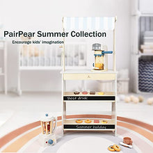 Load image into Gallery viewer, PairPear Grocery Store Playset Market Stand Wooden Toy Pretend Play Food Sets 12 pcs Accessories
