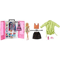 Barbie Fashionistas Ultimate Closet Portable Fashion Toy, Gift for 3 to 8 Year Olds Fashions 2-Pack Clothing Set & 2 Accessories, Gift for Kids 3 to 8 Years Old