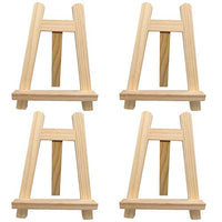 NUOBESTY Mini Solid Wood Easels Painting Storage Holder Calendar Display Rack for Home Store Art Gallery,4Pcs
