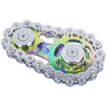 Load image into Gallery viewer, DMaos Fidget Spinner, Linkage Bike Chain Spinner Design 2 Gears Figity Spin Finger Games, Metal Stainless Steel Durable Mechanics with Smooth Bearings, Figit Toy for Adults Kids - Colorful
