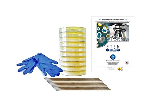 Essential Plus+ Bacteria Growing Science Kit. Pre-Poured Agar Plates (100mm) & Swabs. Perfect for Kids. Great for Learning About Microbiology. Free Project Guide eBook Available.