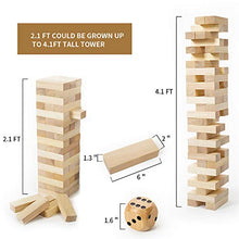 Load image into Gallery viewer, Giant Timber Tower with Dice &amp; Game Board, 56 Pcs Gentle Monster Large Size Wooden Stacking Game, Classic Outdoor Games for Adult Kids Family, Jumbo Blocks (Jumbo 56pc)
