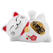 Load image into Gallery viewer, zhuolong Chinese Lucky Cat Waving Solar Powered Adorable Lazy Lying Beckoning Fortune Lucky Cat Car Accessories(B)
