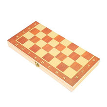 Load image into Gallery viewer, HJUIK Chess Game Set Folding Wooden Chess Board Set Portable 3 in 1 Travel Chess Games Backgammon Pieces Checkers Toy Portable Travel Chess Board Game Sets (Color : Yellow)
