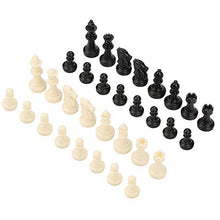 Load image into Gallery viewer, Chess Pieces Set, 32Pcs Plastic Chessmen Pieces Set Only, Standard Tournament Black &amp; White Chess Pieces for Kids Replacement of Missing Piece Unweighted Board Game
