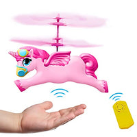 Ynanimery Flying Fairy Toys Unicorns Gifts for Girl, Princess Flying Unicorn Toys for 6 7 8 9 10 Year Old Girls Birthday Girl's RC Flying Ball Helicopter UFO Drone Flying