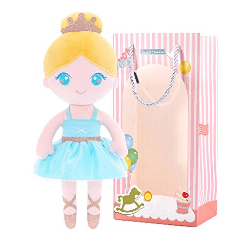 Gloveleya Baby Doll Girl Gifts Ballet Plush Toy Soft Dolls Light Blue 13 Inches with Gift Box