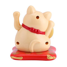 Load image into Gallery viewer, Waving Hand Cat,Solar Powered Cute Fortune Lucky Beckoning Cat Smiling Wealth Welcoming Home Maneki Neko Toy Display Car Decoration Gift (Yellow)
