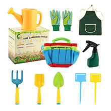 Load image into Gallery viewer, CactusAngui 10Pcs Kids Gardening Tools, Handbag All in One Accessories Learning Outdoor Toys Kit for Boys and Girls, Easter Gifts for Toddlers Random
