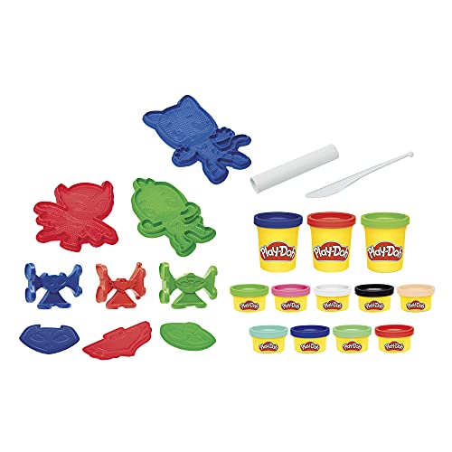 Play-Doh PJ Masks Hero Set Arts and Crafts Activity Toy for Kids 3 Years and Up with 12 Cans of Non-Toxic Modeling Compound