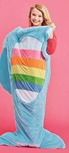 Load image into Gallery viewer, iscream Rainbow Narwhal 79&quot; x 36.5&quot; Faux Sherpa-Lined Plush Fleece Zippered Sleeping Bag
