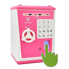 Load image into Gallery viewer, Lyght Mini ATM Savings Bank for Real Money, Voice Piggy Banks, Fingerprint Password, Kids Safe Coin Money Box, Pink

