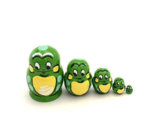 Load image into Gallery viewer, Miniature Collection 1.25&quot; Small Mini Frog Nesting Dolls Russian Hand Painted 5 Piece Set / The Smallest Doll in The World
