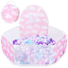Load image into Gallery viewer, STARBOLO Ball Pit for Toddler - Pink Pop Up Childrens Ball Pits 4 Ft/120CM Tent for Toddlers Baby Crawl Ball Pool Fence with Basketball Hoop and Zipper Storage Bag Suit for Indoor and Outdoor.
