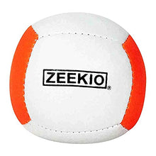 Load image into Gallery viewer, Zeekio Lunar Juggling Balls - [Set of 3], Professional UV Reactive, 6-Panel Balls, Synthetic Leather, Millet Filled, 110g Each, White/Orange
