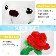 Load image into Gallery viewer, Houwsbaby Glow Teddy Bear with Rose Stuffed Animal Soft Light Up Plush Toy LED Night Lights Valentines Day Gifts for Kids Toddler Girlfriend Mother&#39;s Day, White, 10.5&#39;&#39;
