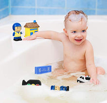 Load image into Gallery viewer, Click N&#39; Play 6 Piece Police Station Figurine Playset for Kids, Soft Touch Vinyl Bath Toy.
