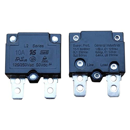 WELLYE 2Pcs 10A 125/250Vac 50Vdc Automatic Reset Relay Fuse Therma Switch Circuit Breaker Current Overload Protector Children Ride On Toy Car Accessories