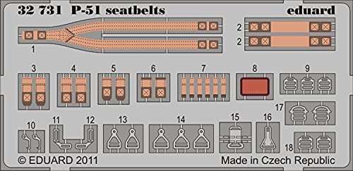 P-51 Mustang Color Seatbelts for Tamiya model kits (1/48 accessory, Eduard 32731)