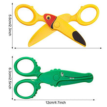 Load image into Gallery viewer, 3 Pieces Toddler Safety Scissors in Animal Designs, Kids Preschool Training Scissors Child Plastic Art Craft Scissors for Paper-Cut (Dolphin, Crocodile and Toucan Bird)
