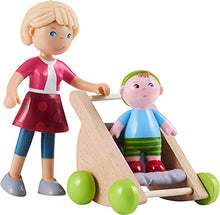Load image into Gallery viewer, HABA Little Friends Mom Melanie and Baby Liam Dollhouse Figures with Stroller
