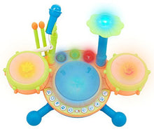 Load image into Gallery viewer, TECHEGE Toys Learn&#39;n&#39;Play Dynamic Drumset Makes Real Drum Sounds, Fun Playing Modes, Play Along or Make Your Own Song, My First Drum Set, Beginner Drum Set, Great Educational Musical Instrument
