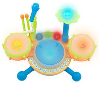 TECHEGE Toys Learn'n'Play Dynamic Drumset Makes Real Drum Sounds, Fun Playing Modes, Play Along or Make Your Own Song, My First Drum Set, Beginner Drum Set, Great Educational Musical Instrument