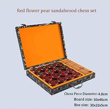 Load image into Gallery viewer, Oggo Chinese Chess Leather Chessboard, Chinese Xiangqi, Portable Travel Case, Laser Carved Pieces, 1.9 Inches and 2.3 Inches in Diameter (Color : Red Flower pear, Size : M)
