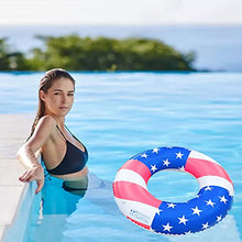 Load image into Gallery viewer, 31 Inch American Flag Inflatable Float Swimming Ring For Adults Teens Summer Outdoor Beach Pool Party Swim Toys
