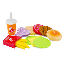 Load image into Gallery viewer, New Classic Toys Wooden Pretend Play Toy for Kids Fast Food Set Cooking Simulation Educational Toys and Color Perception Toy for Preschool Age Toddlers Boys Girls
