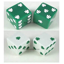 Load image into Gallery viewer, Lucky Dice Green and White D6 25mm (1in) Pack of 24 Pair of Dice Koplow Games
