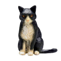 MOJO Cat Sitting Black and White Toy Figure