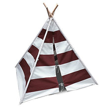 Load image into Gallery viewer, Modern Home Children&#39;s Canvas Tepee Set with Travel Case - Brown/White Stripes

