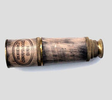 Load image into Gallery viewer, Vintage Antique Brass Telescope Nautical Gift Maritime Leather Covered Cap
