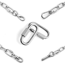 Load image into Gallery viewer, 8mm Quick Link Oval Carabiner 10pcs M8 Quick Links Chain Connector Stainless Steel Swing Clip Screw Lock Swing Set by STARVAST for Swing Play Set
