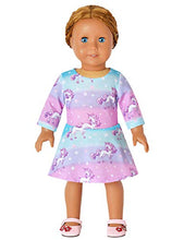 Load image into Gallery viewer, American Doll &amp; Girl Matching Dresses Star Unicorn Outfits, Size 8 9
