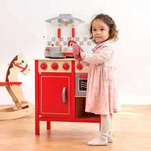 Load image into Gallery viewer, New Classic Toys Red Wooden Pretend Play Toy Kitchen for Kids with Role Play Bon Appetit Included Accesoires
