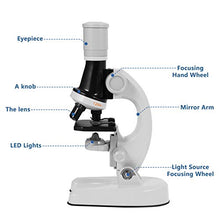Load image into Gallery viewer, VORCOOL White Microscope for Students Kids Magnification Biological Educational Microscope Children Science Teaching Toy Accessories
