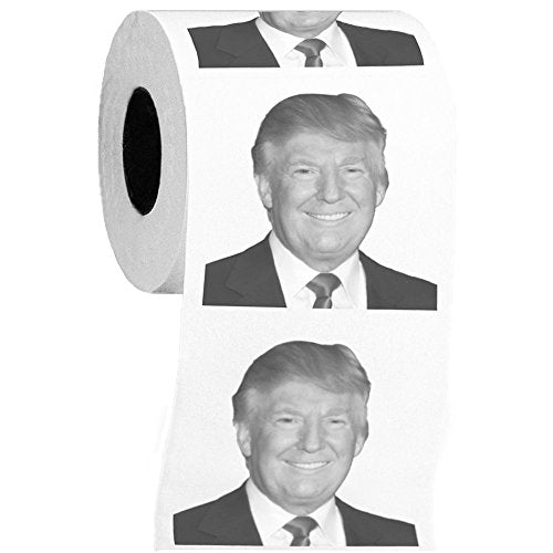 Donald Trump Toilet Paper Roll - Funny Political Novelty Gag Gift Toilet Paper for Democrats and Republicans - 3 Ply Soft Bathroom Toilet Tissue 250 Sheets in Each Roll - Hilarious White Elephant Idea