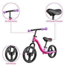 Load image into Gallery viewer, Albott Balance Bike - Toddler Training Bike for 18 Months, 2, 3, 4 and 5 Year Old Kids - 12&quot; Toddler Push Bike No Pedal Bicycle with Footrest for Baby Children (Pink (with LED Wheels))
