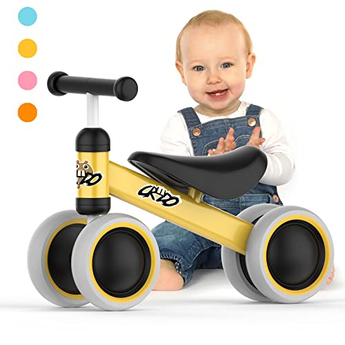CREDO SPORT Baby Balance Bike,No Pedal Infant 4 Wheels Bicycle for 10-24 Month,Toys for 1 Years Old Birthday Gift, Balance Bike for Toddlers
