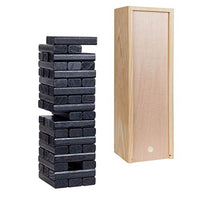 WE Games Wood Block Party Game - Includes 12 in. Wooden Box and die - Black Blocks