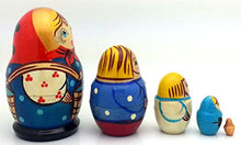 Load image into Gallery viewer, BuyRussianGifts Little Family Traditional Matryoshka Doll Hand Painted Nesting Doll Set of 5 Small Dolls 3 &quot;H
